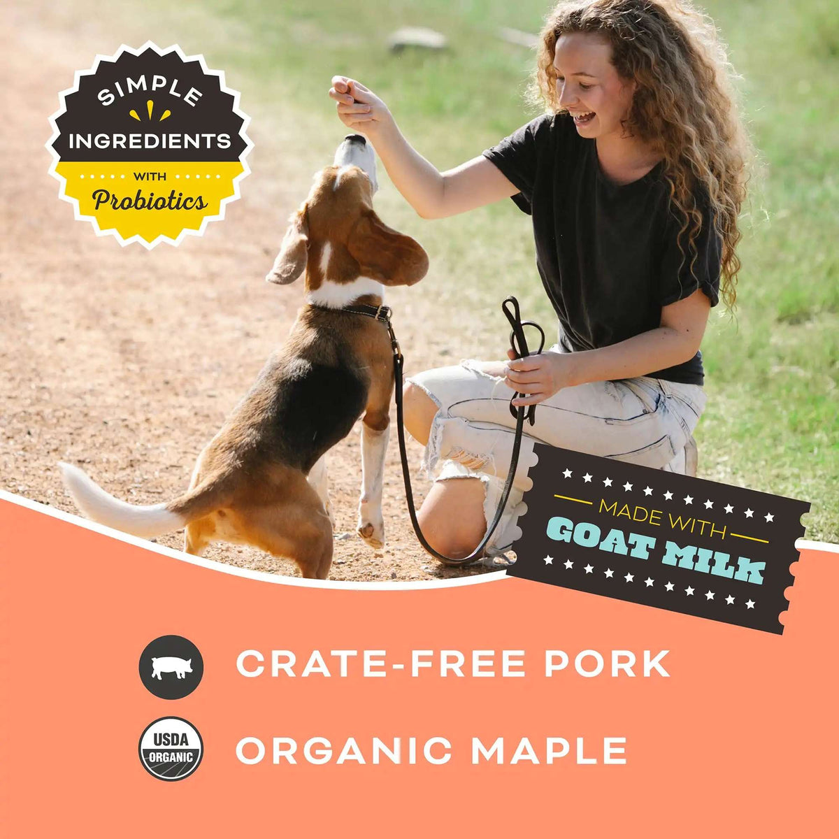 Primal You Maple My Day! Freeze-Dried Pork, Maple &amp; Goat Milk Dog Treats
