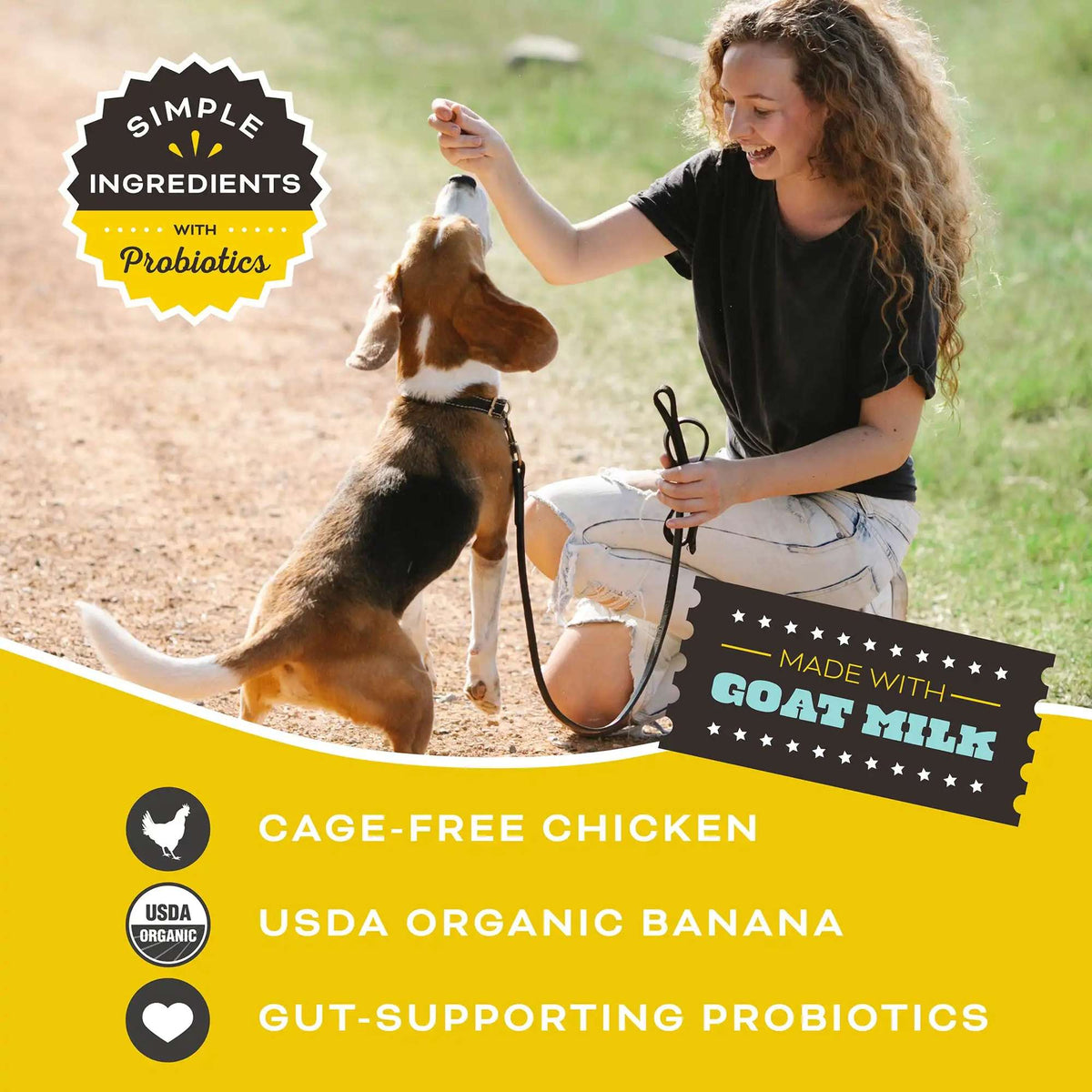 Primal Peelin&#39; Fantastic! Freeze-Dried Chicken, Banana &amp; Goat Milk Dog Treats