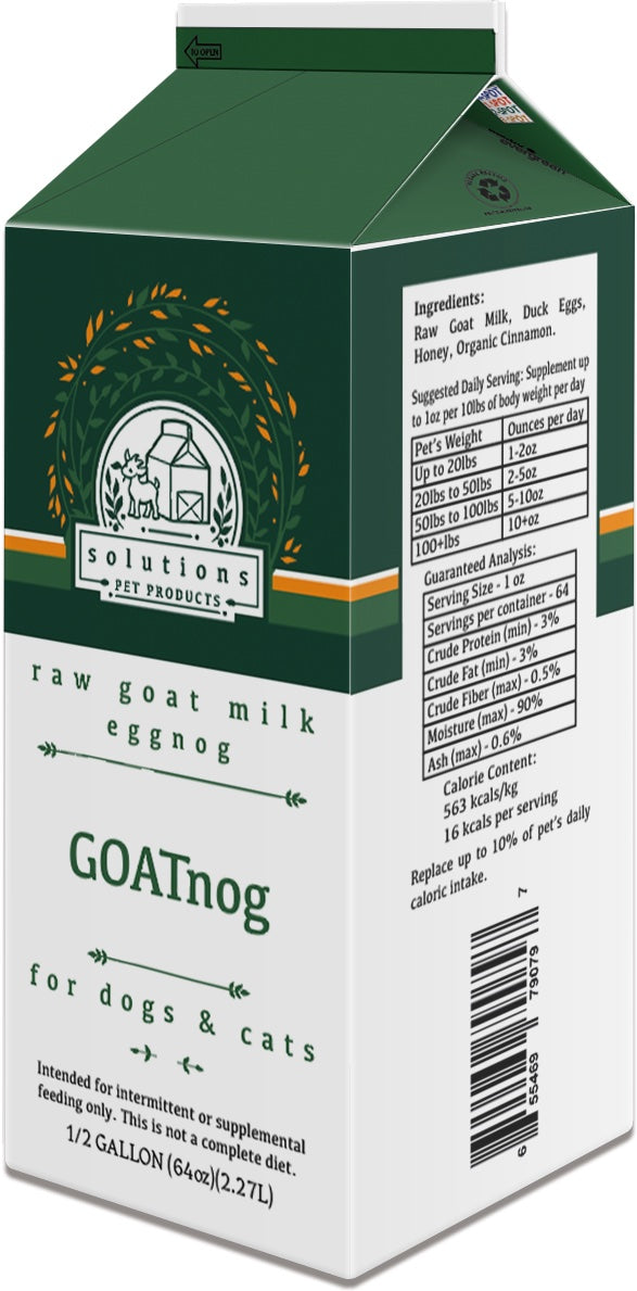 Solutions Pet Products GOATnog Frozen Raw Goat Milk for Dogs and Cats