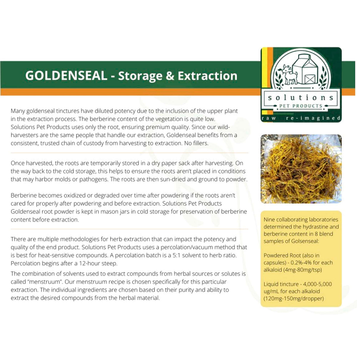 Solutions Pet Products Goldenseal/Berberine Herbal Dog &amp; Cat Supplement