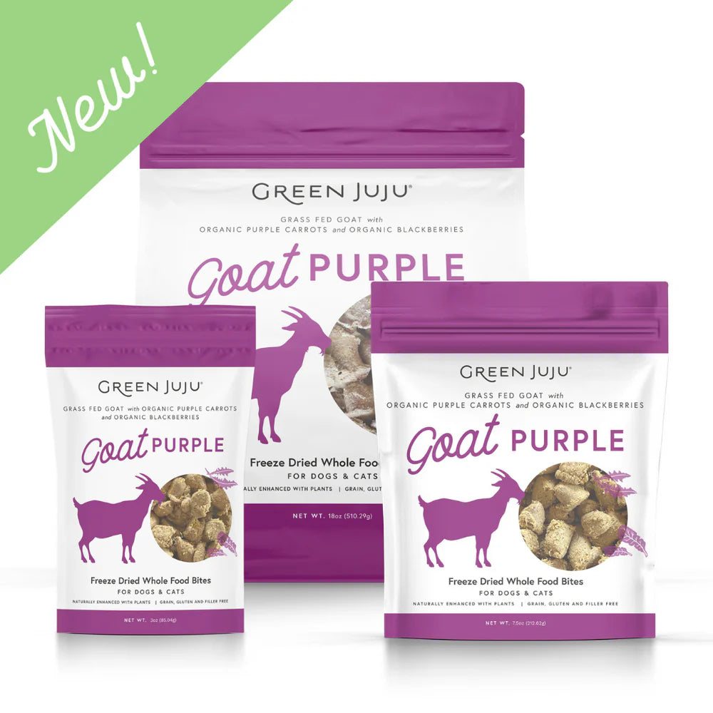 Green Juju Freeze-Dried Goat Purple Dog &amp; Cat Whole Food Bites