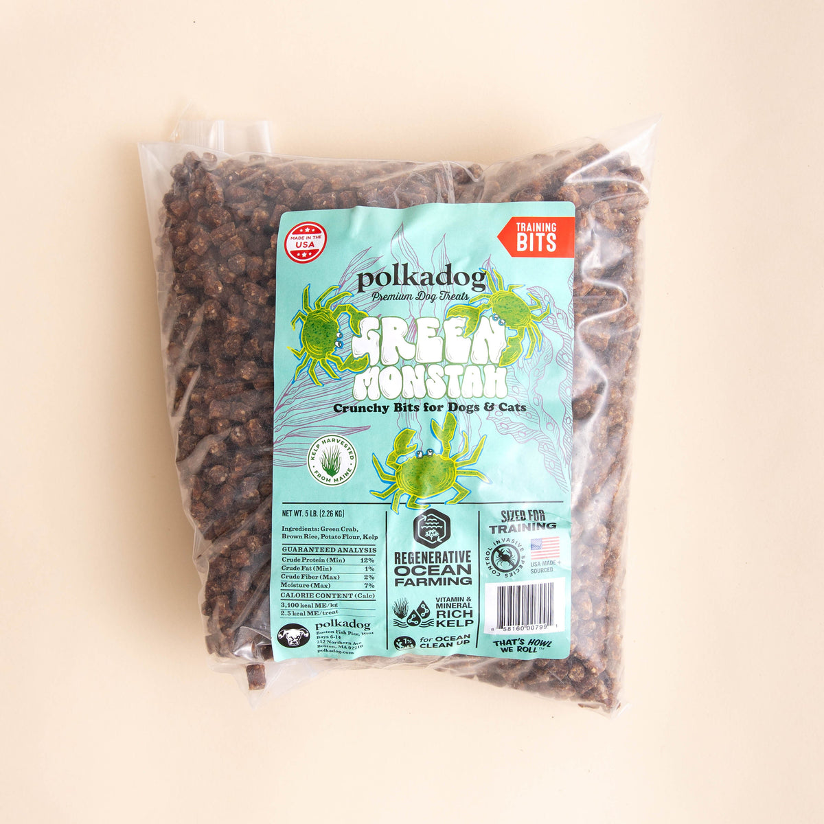 Polkadog Bakery Green Monstah Crab &amp; Kelp Dog Treats