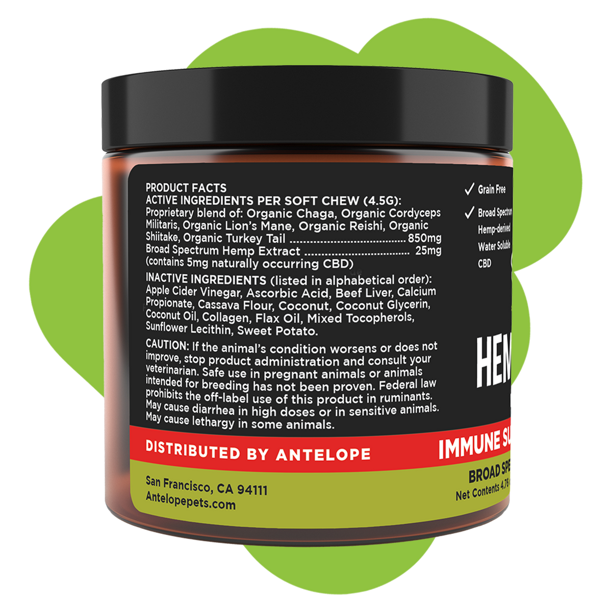 Super Snout Hemp Hemp+Shrooms Immune Support Hemp Chews for Dogs &amp; Cats