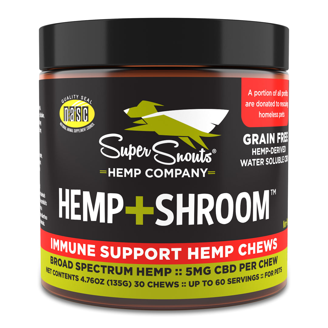 Super Snout Hemp Hemp+Shrooms Immune Support Hemp Chews for Dogs &amp; Cats