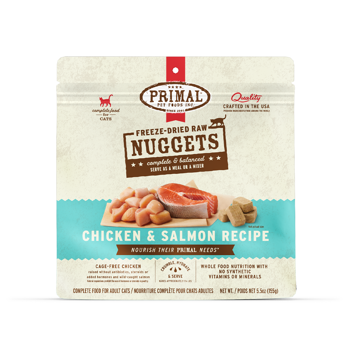 Primal Freeze-Dried Raw Nuggets Chicken &amp; Salmon Cat Food
