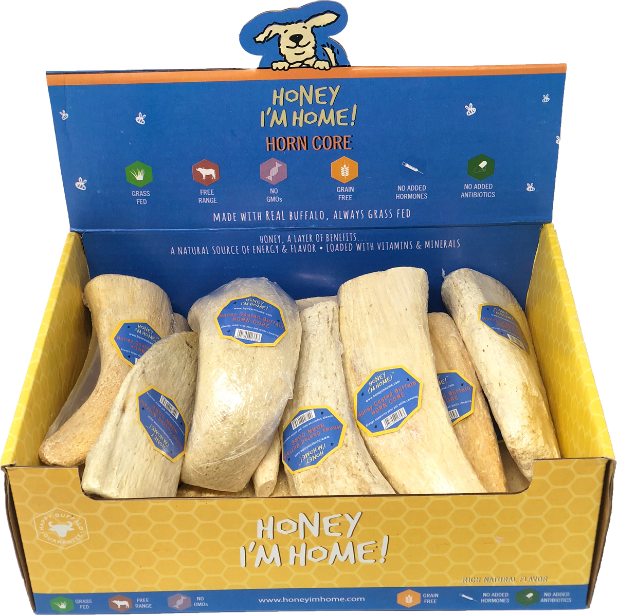 Honey I&#39;m Home! Water Buffalo Horn Core Dog Chews