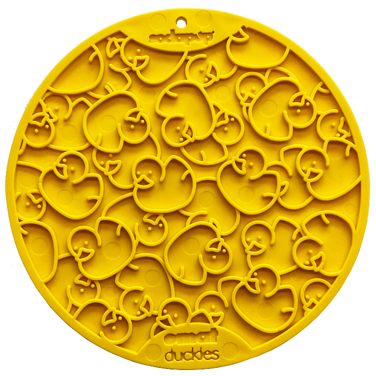 SodaPup Duckies Design eMat Enrichment Lick Mat With Suction Cups