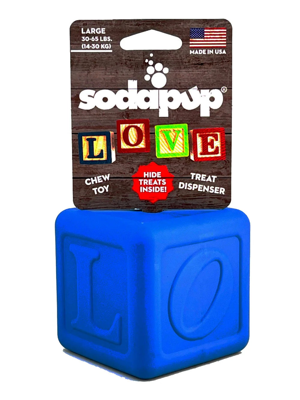 SodaPup Love Cube Durable Rubber Chew Toy & Treat Dispenser