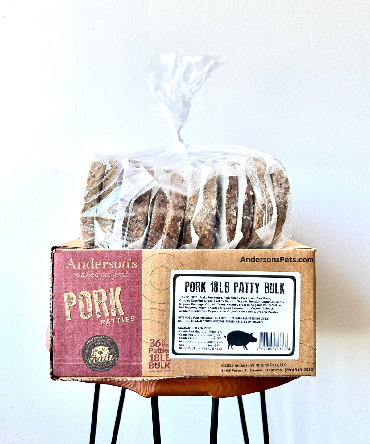 Anderson&#39;s Colorado Pasture-Raised Pork Blend Frozen Raw Dog Food