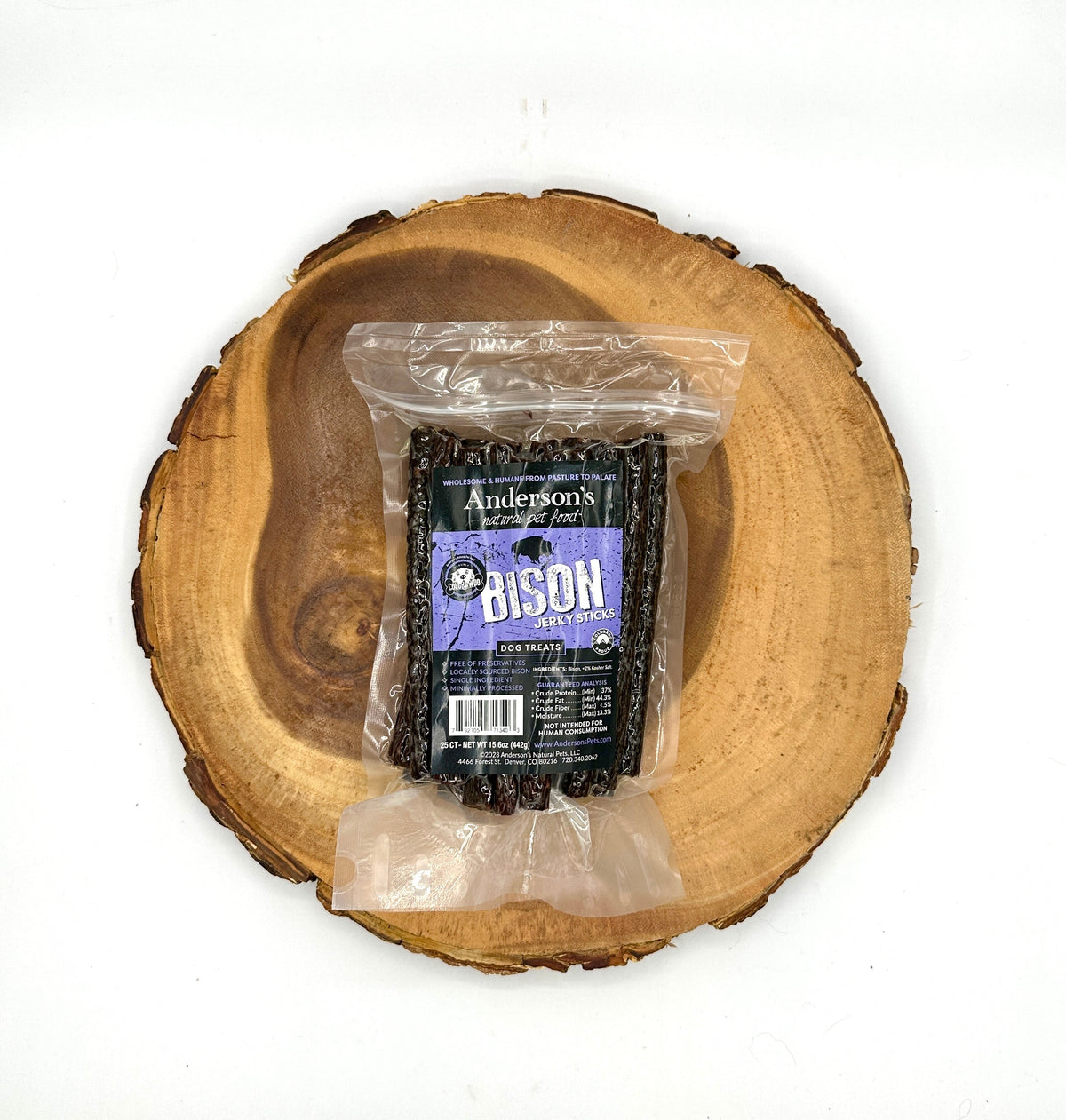 Anderson&#39;s Colorado Pasture-Raised Bison Jerky Sticks Dog Treats