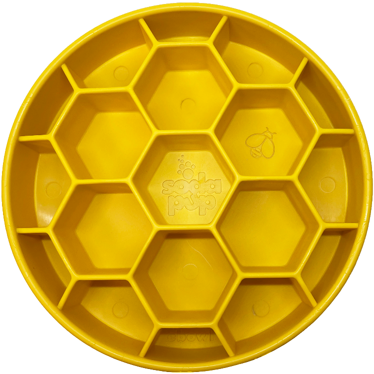 SodaPup Honeycomb Design eBowl Enrichment Slow Feeder Bowl for Dogs