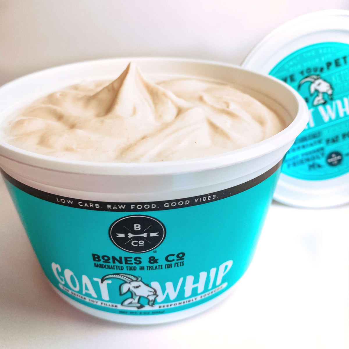The Bones &amp; Co Frozen Raw Goat Whip for Dogs &amp; Cats