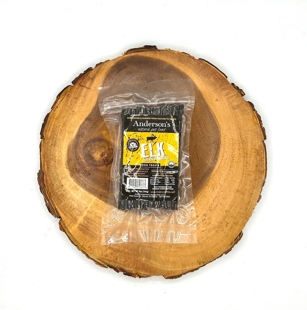 Anderson&#39;s Colorado Pasture-Raised Elk Jerky Sticks Dog Treats