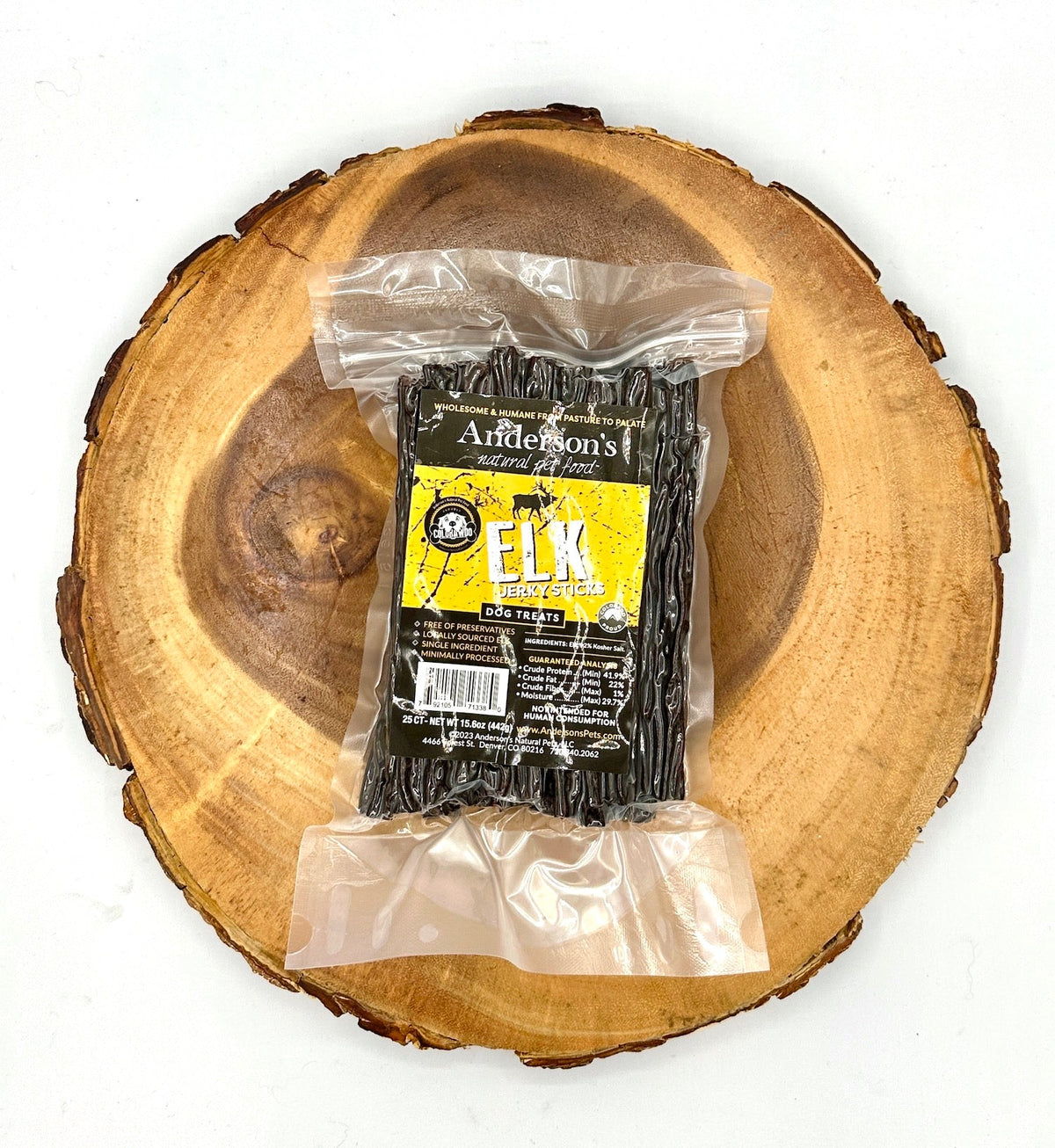 Anderson&#39;s Colorado Pasture-Raised Elk Jerky Sticks Dog Treats