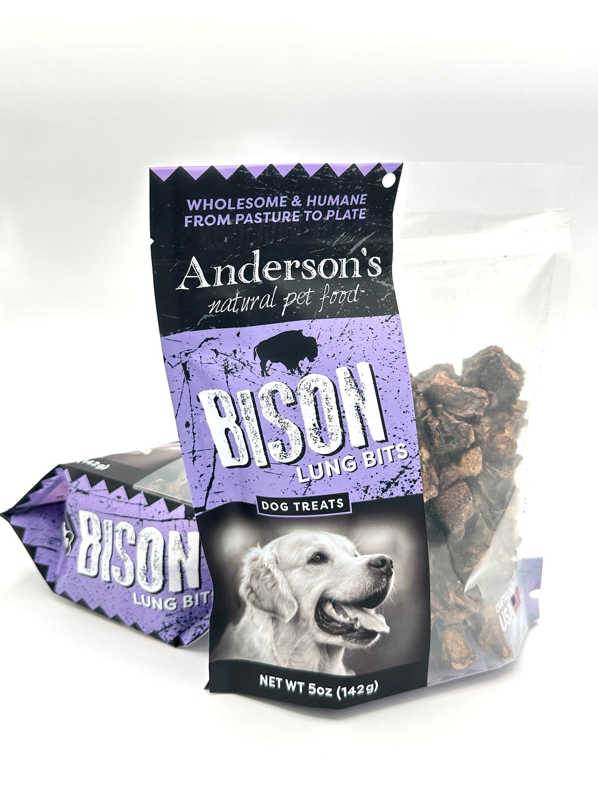 Anderson&#39;s Colorado Pasture-Raised Bison Lung Bits Dog Treats