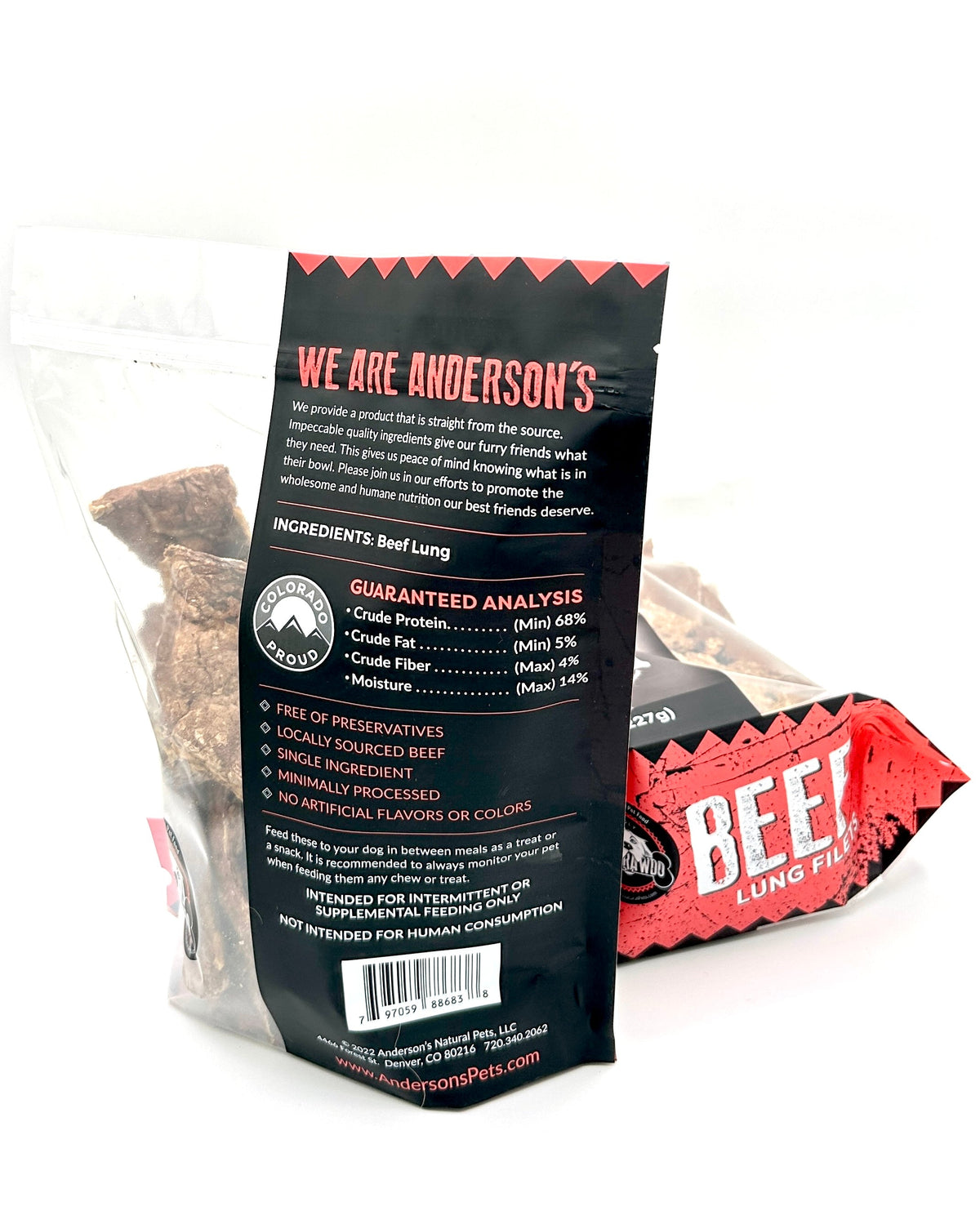 Anderson&#39;s Colorado Grass-Fed Beef Lung Slices Dog Treats