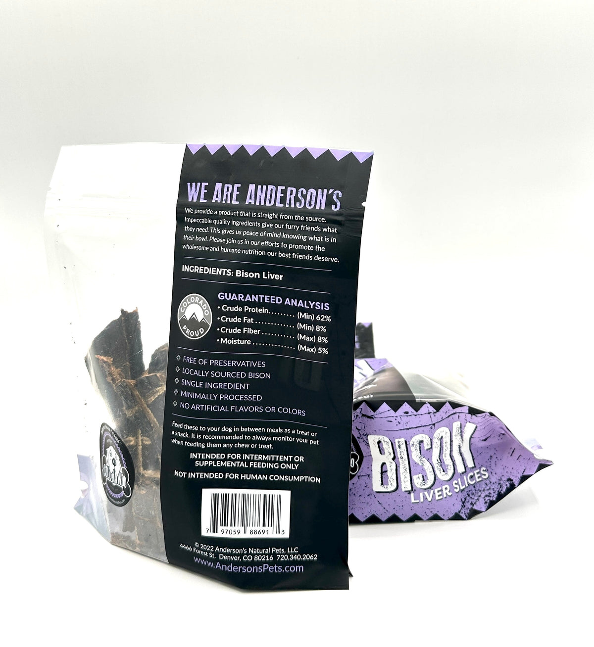Anderson&#39;s Colorado Pasture-Raised Bison Liver Slices Dog Treats