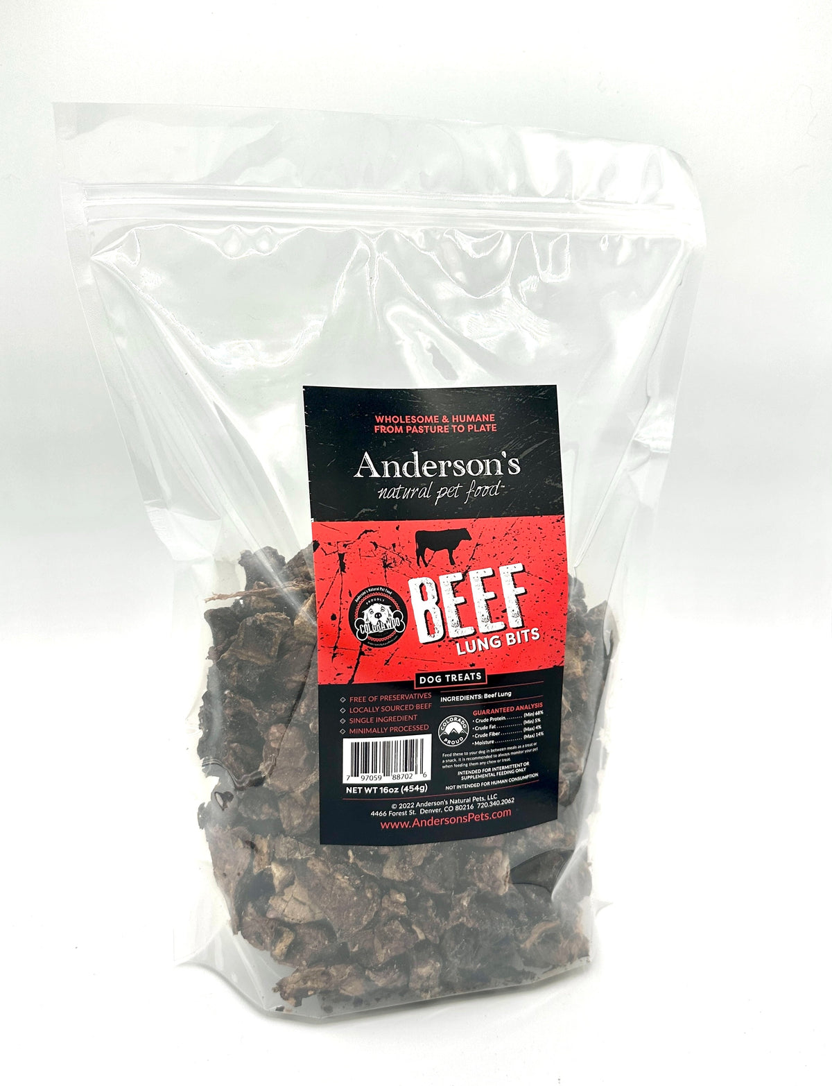 Anderson&#39;s Colorado Grass-Fed Beef Lung Slices Dog Treats
