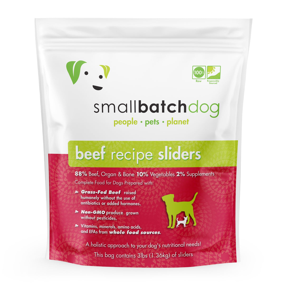 Small Batch Beef Sliders Frozen Raw Dog Food