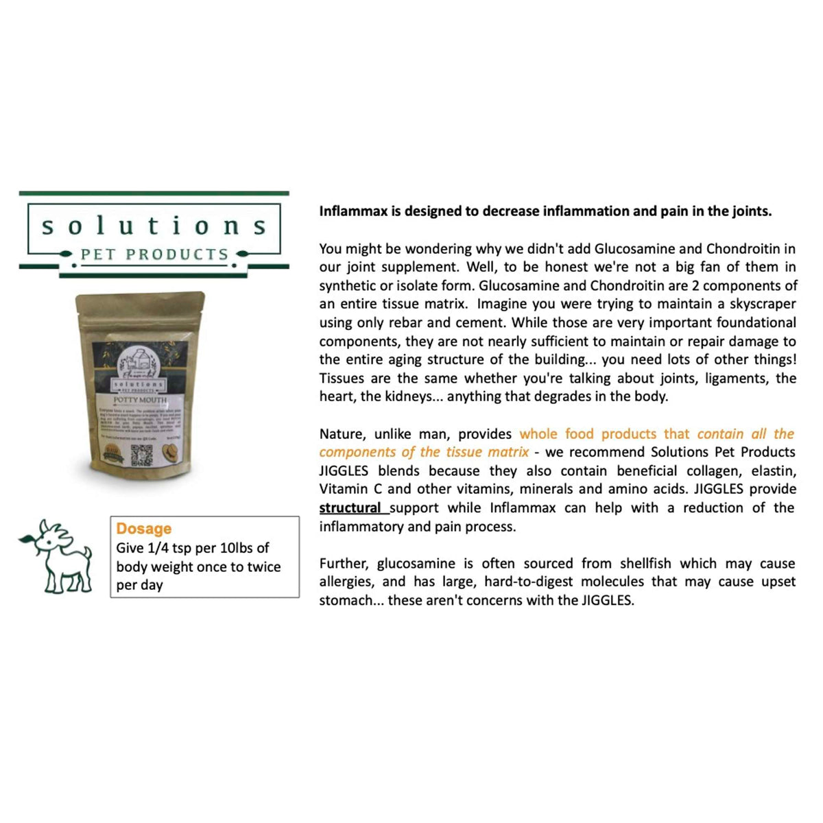Solutions Pet Products Inflammax Anti-Inflamamtion Supplement for Dogs and Cats
