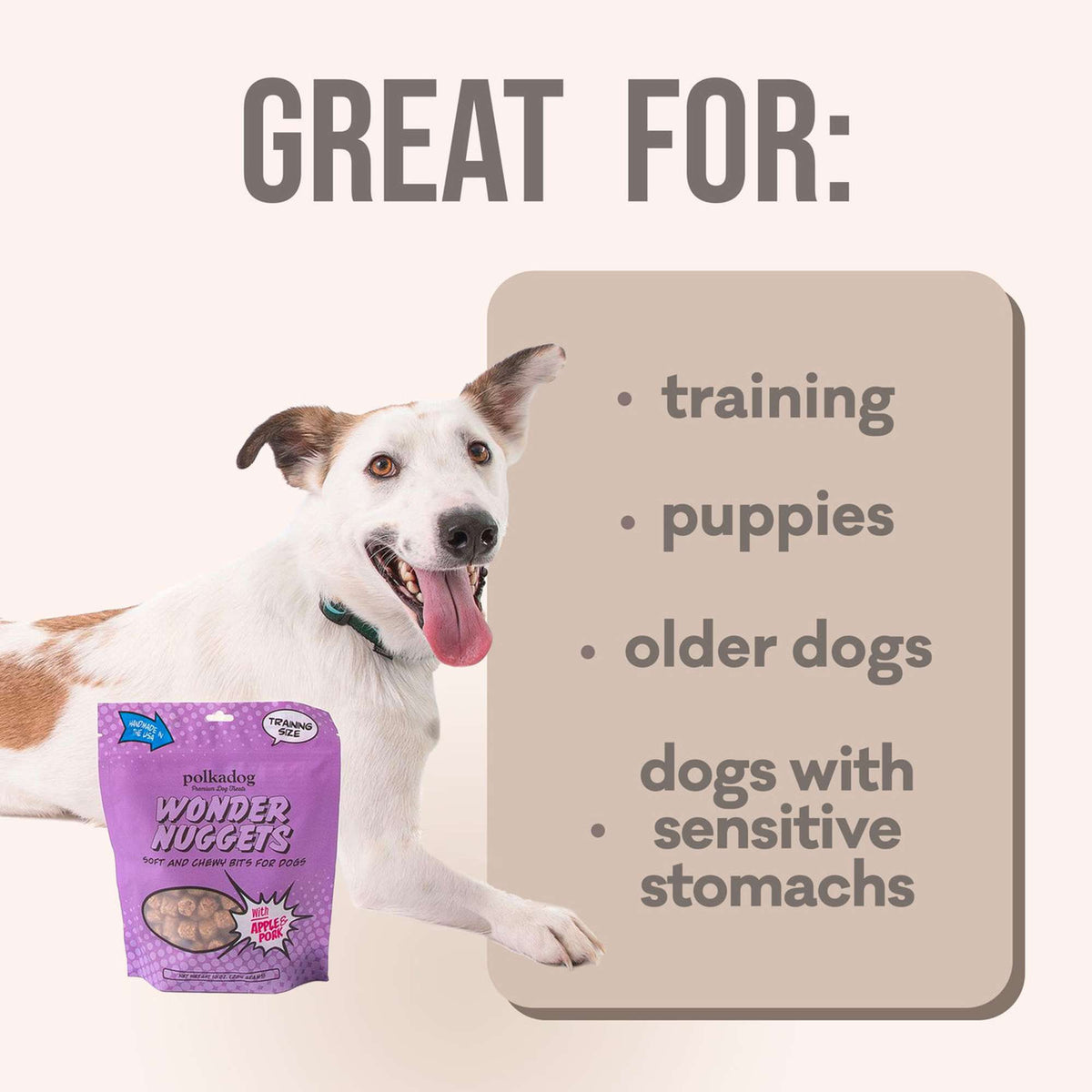 Polkadog Bakery Soft &amp; Chewy Wonder Nuggets Pork &amp; Apple Dog Treats