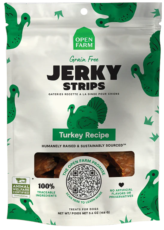 Open Farm Grain Free Jerky Strips Turkey Dog Treats