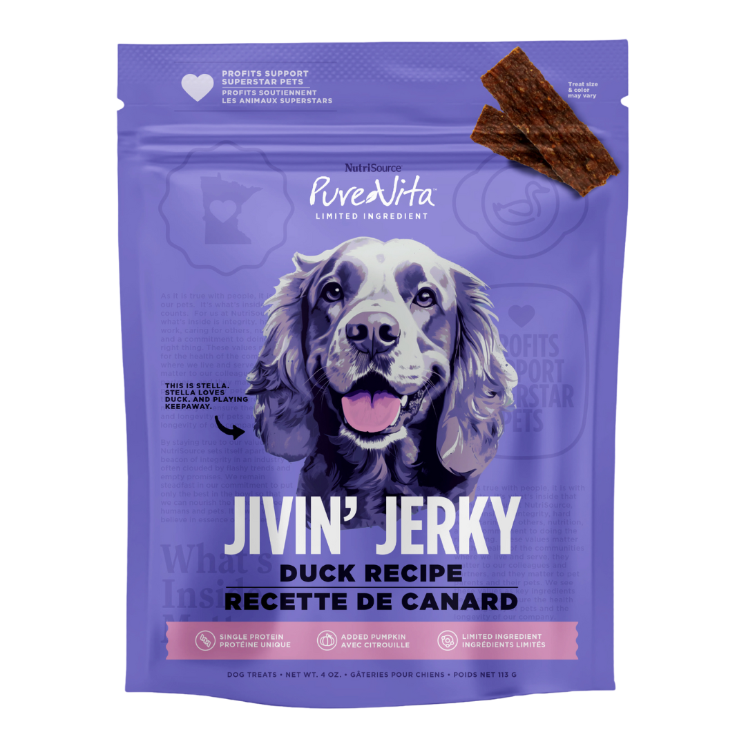 NutriSource PureVita Jivin&#39; Jerky Duck Dog Treats