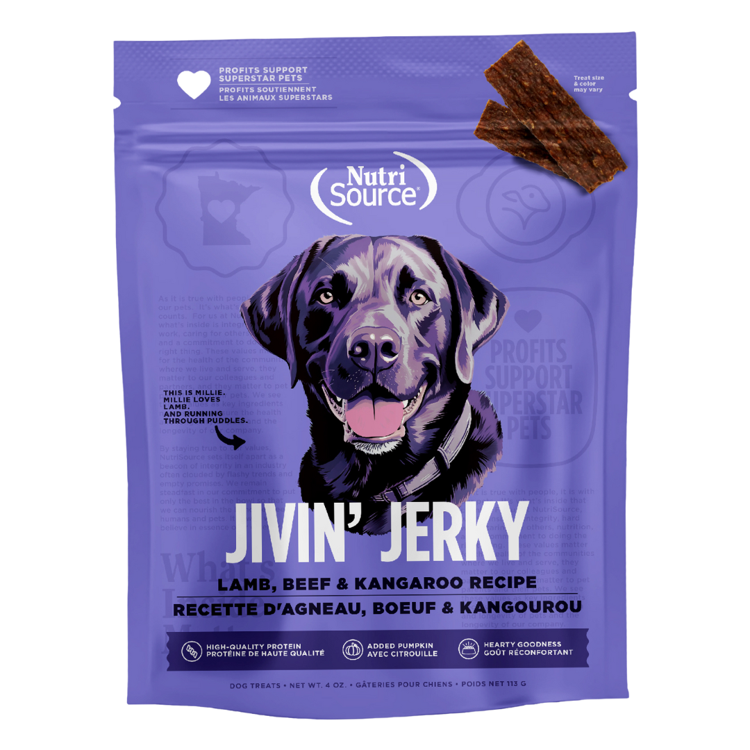 NutriSource Jivin&#39; Jerky Lamb, Beef &amp; Kangaroo Dog Treats