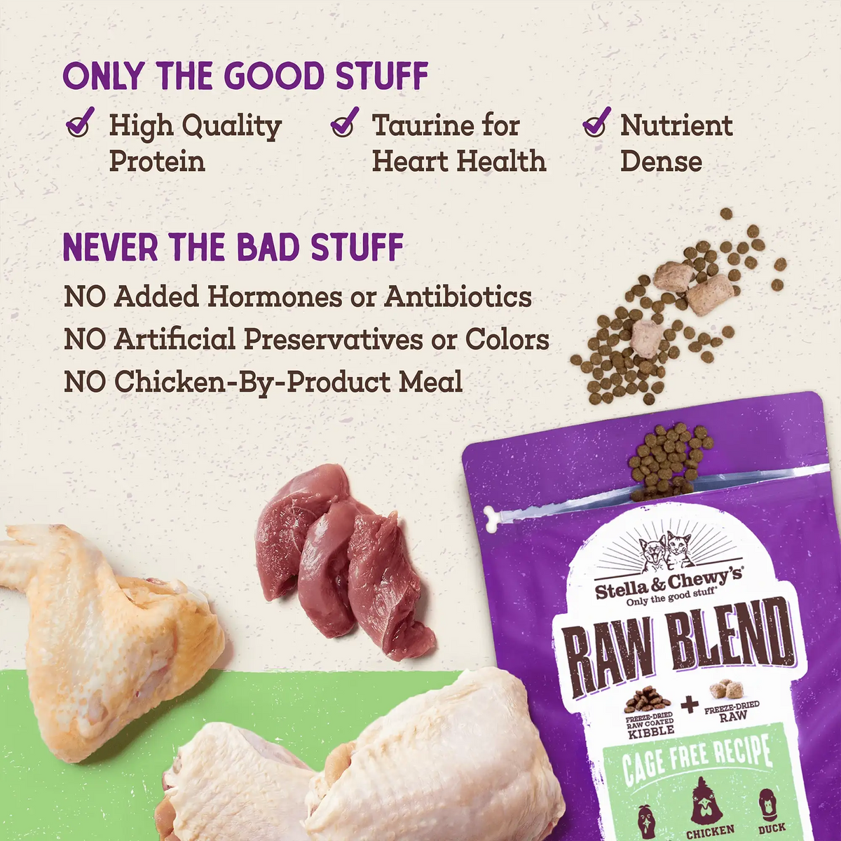 Stella &amp; Chewy&#39;s Kibble Raw Blend Cage Free Chicken Cat Food