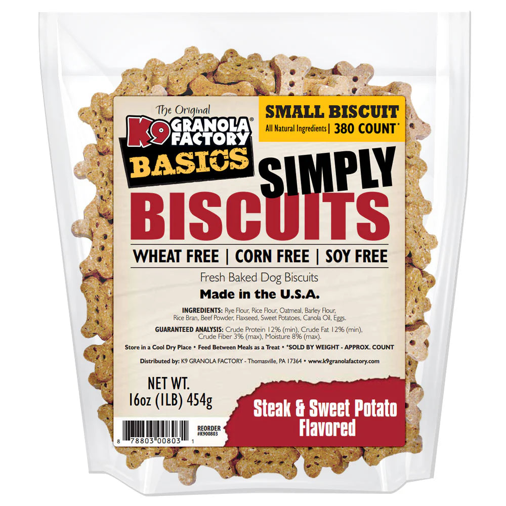K9 Granola Factory Simply Biscuits Steak &amp; Sweet Potato Dog Treats