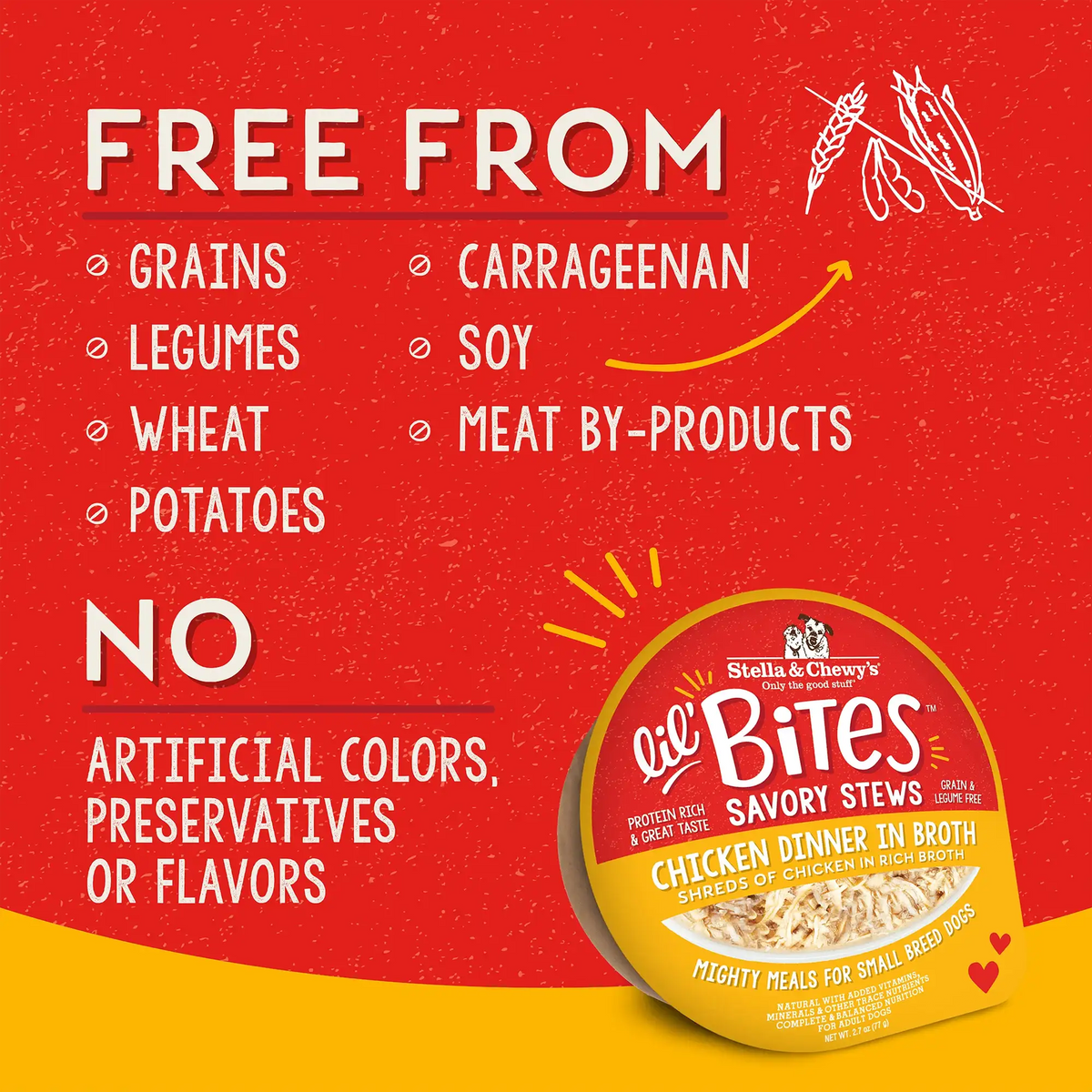 Stella &amp; Chewy&#39;s Lil Bites Savory Stews Chicken Dinner in Broth Dog Food