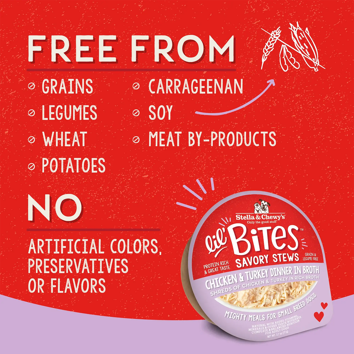 Stella &amp; Chewy&#39;s Lil Bites Savory Stews Chicken &amp; Turkey Dinner in Broth Dog Food