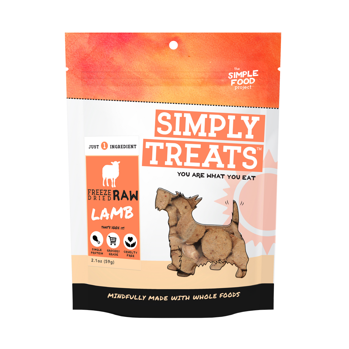 The Simple Food Project Simply Treats Freeze-Dried Raw Lamb for Dogs