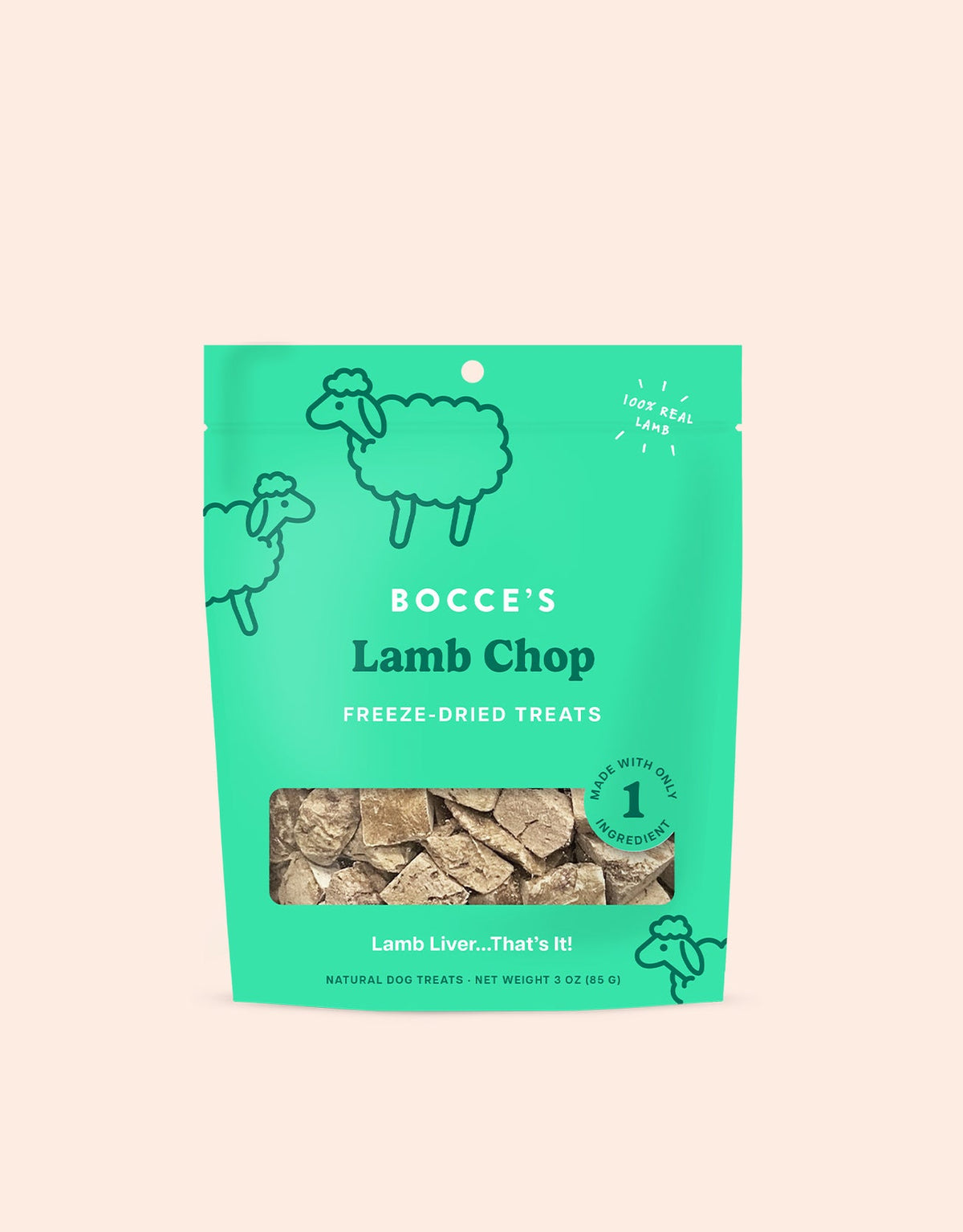 Bocce&#39;s Bakery Lamb Chop Freeze-Dried Dog Treats