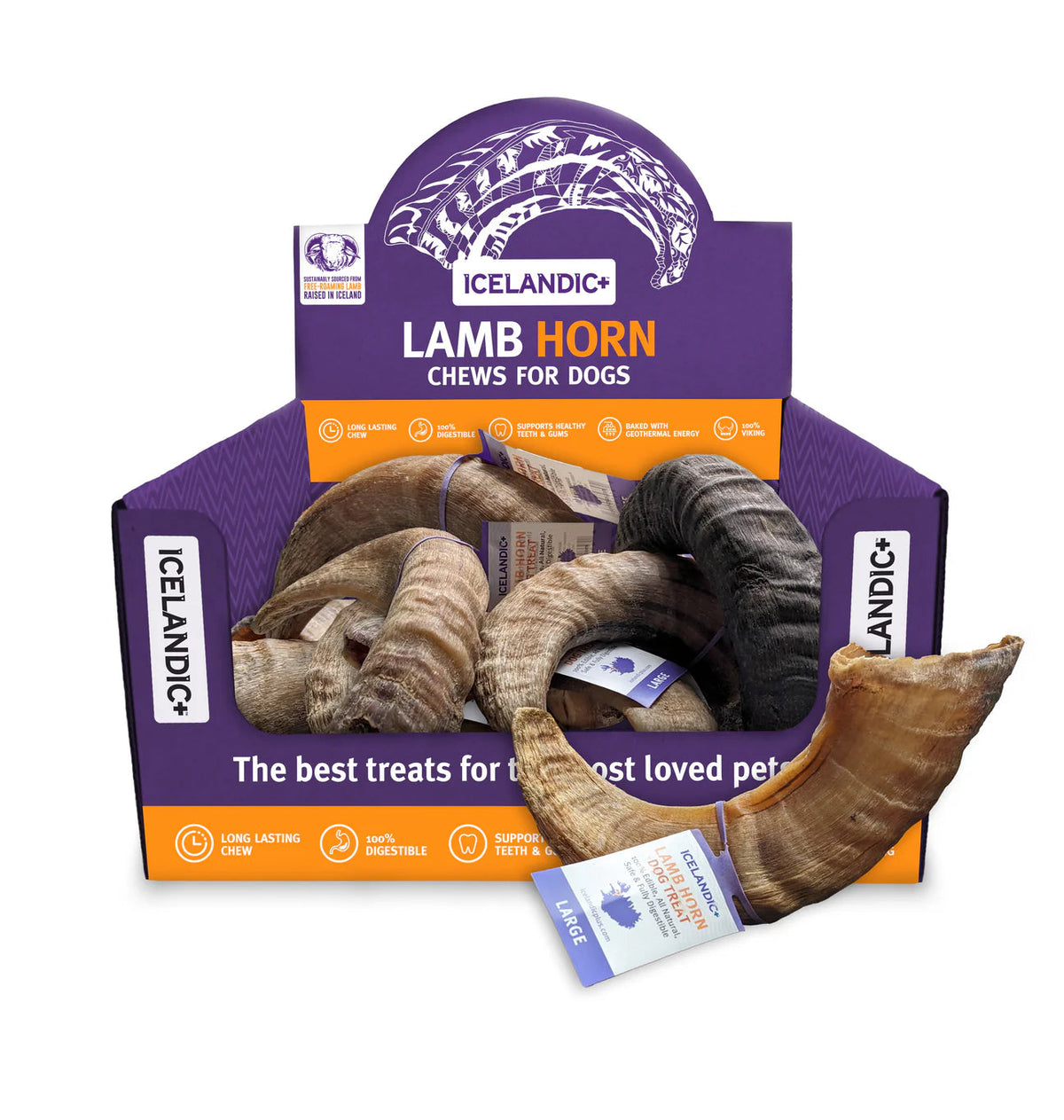 Icelandic+ Lamb Horn Dog Chew