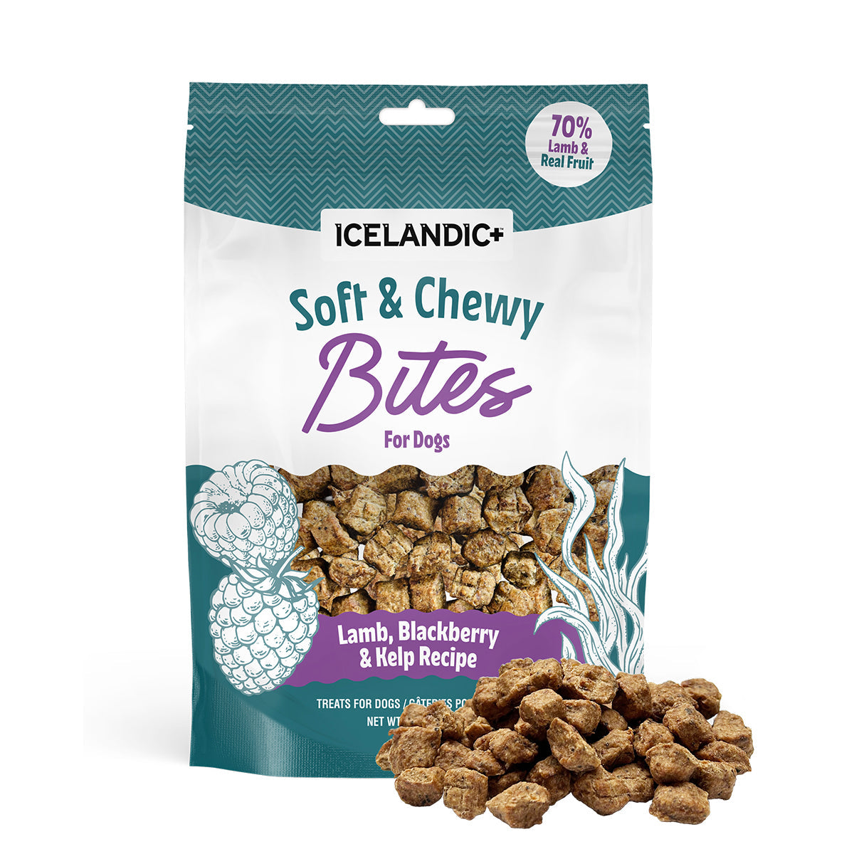 Icelandic+ Soft & Chewy Bites Lamb, Blueberry & Kelp Dog Treats