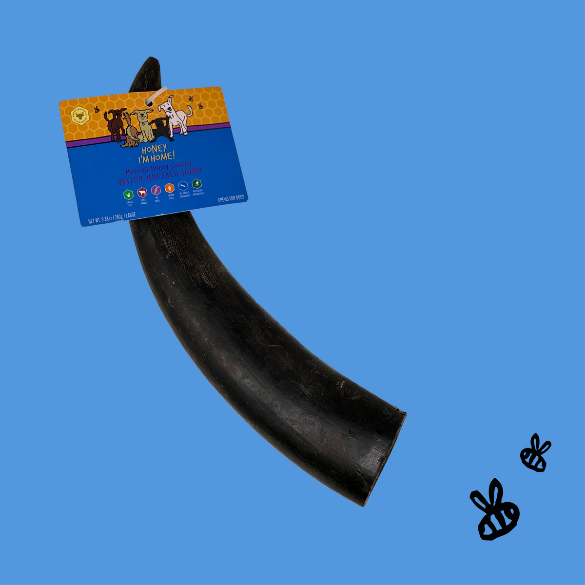 Honey I&#39;m Home! Water Buffalo Horn Dog Chew