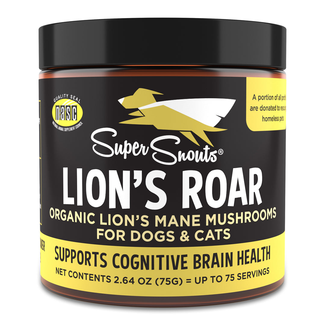 Super Snouts Lion&#39;s Roar Mushroom Supplement for Dogs and Cats