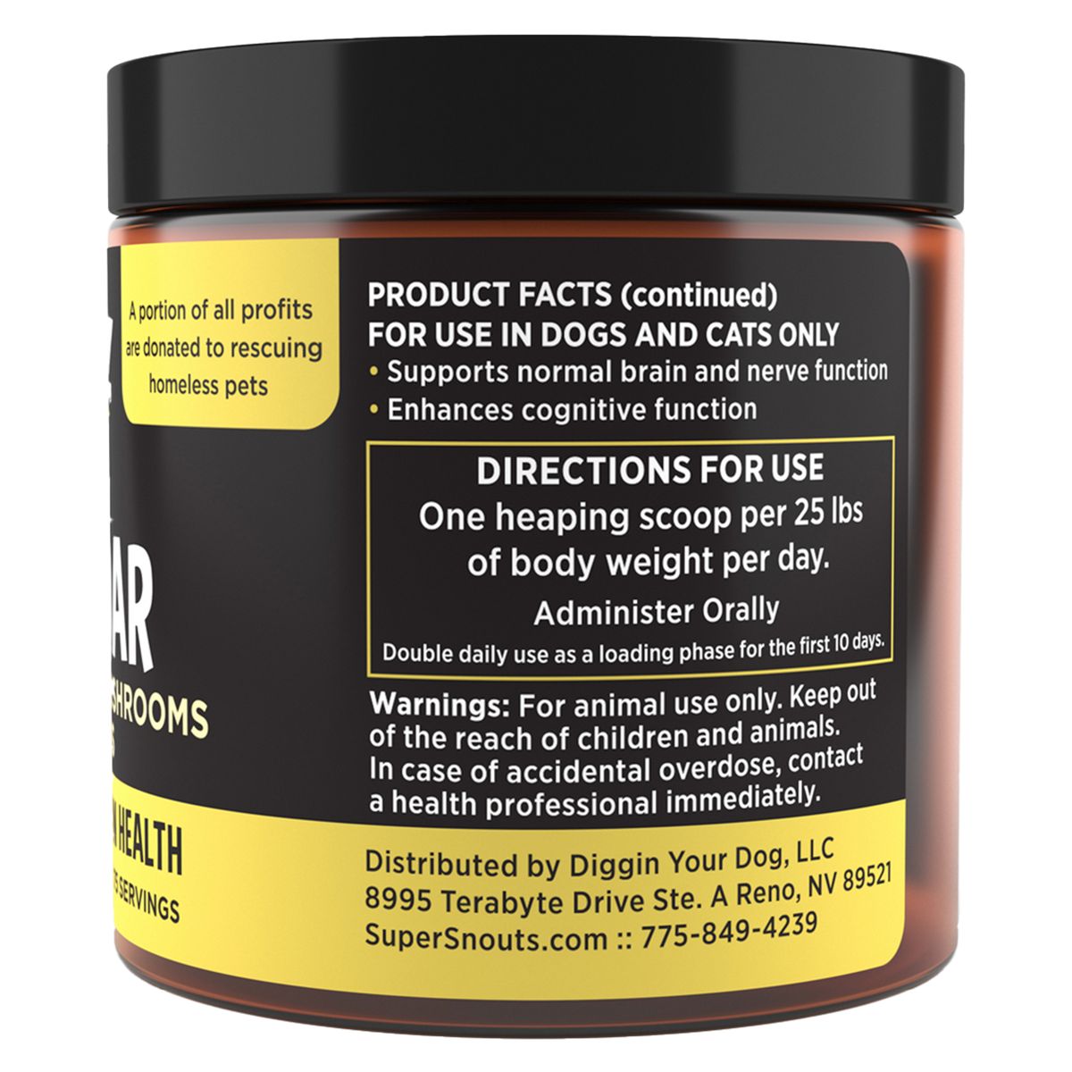 Super Snouts Lion&#39;s Roar Mushroom Supplement for Dogs and Cats