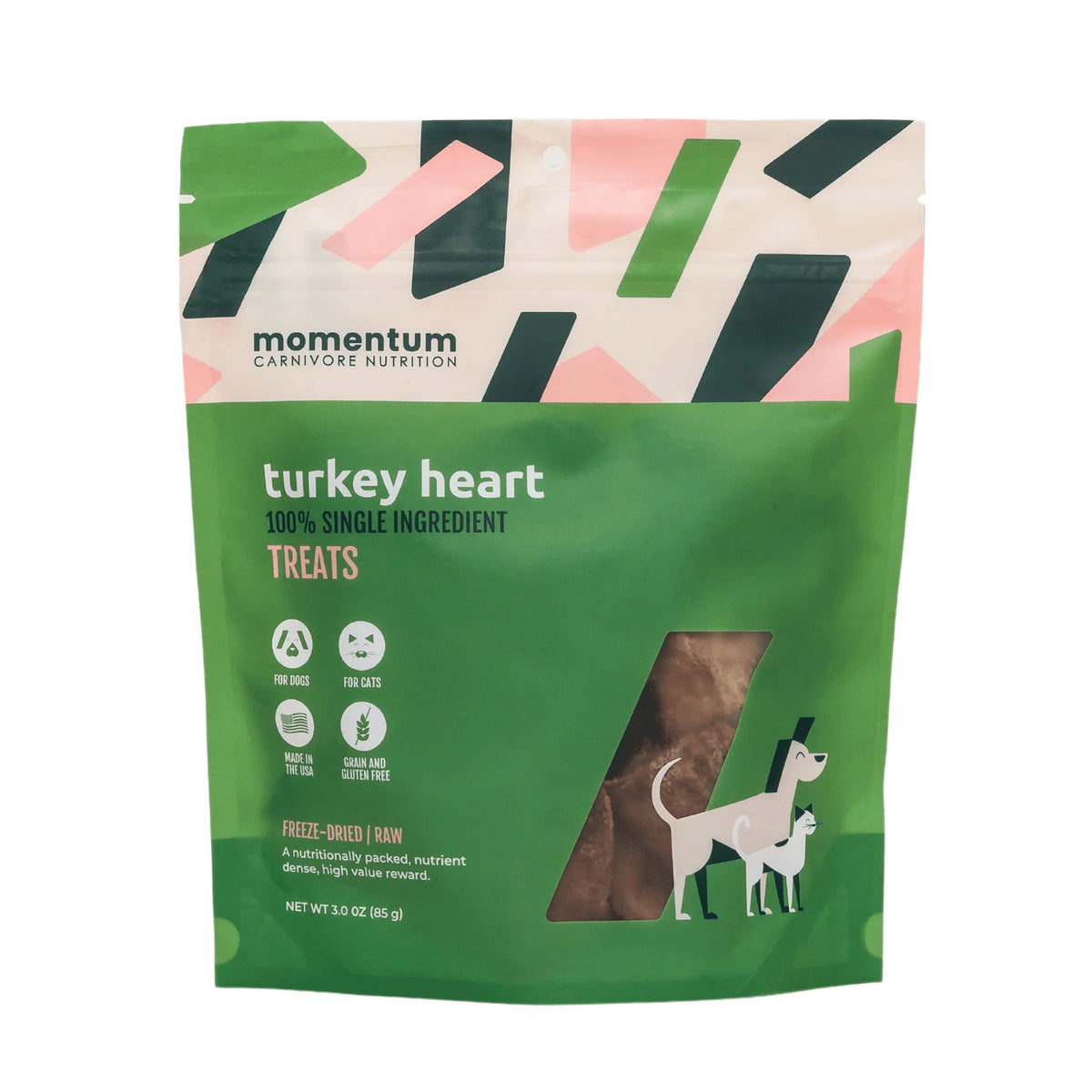 Momentum Carnivore Nutrition Freeze-Dried Raw Turkey Heart Dog Treats