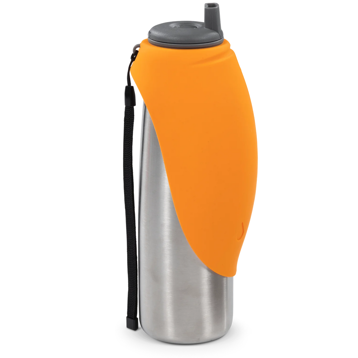 Messy Mutts Double Wall Vacuum Insulated Non-Toxic Stainless Steel Travel Water Bottle with Flip Up Bowl for Dogs
