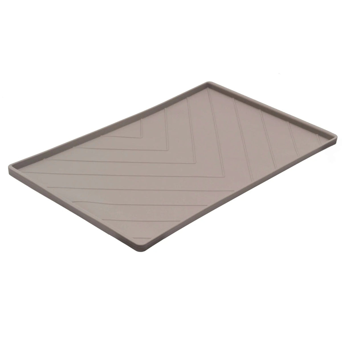 Messy Mutts Silicone Non-Slip Dog &amp; Cat Bowl Mat with Raised Metal Rod Edges for Spill Containment