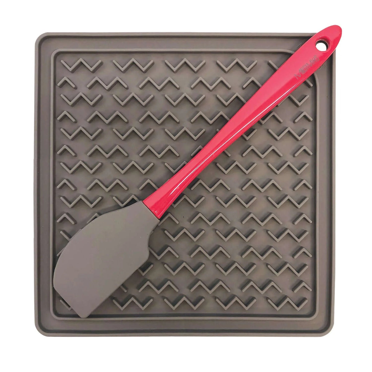 Messy Mutts Silicone Dog Licking Mat with Silicone Spatula
