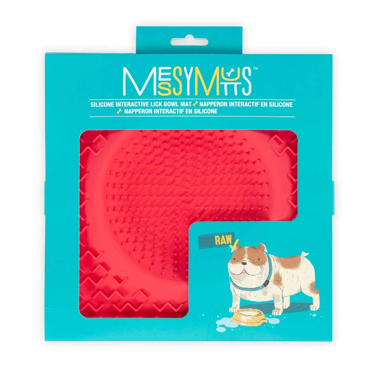 Messy Mutts Therapeutic Lick Mat with Bowl Center for Dogs and Cats