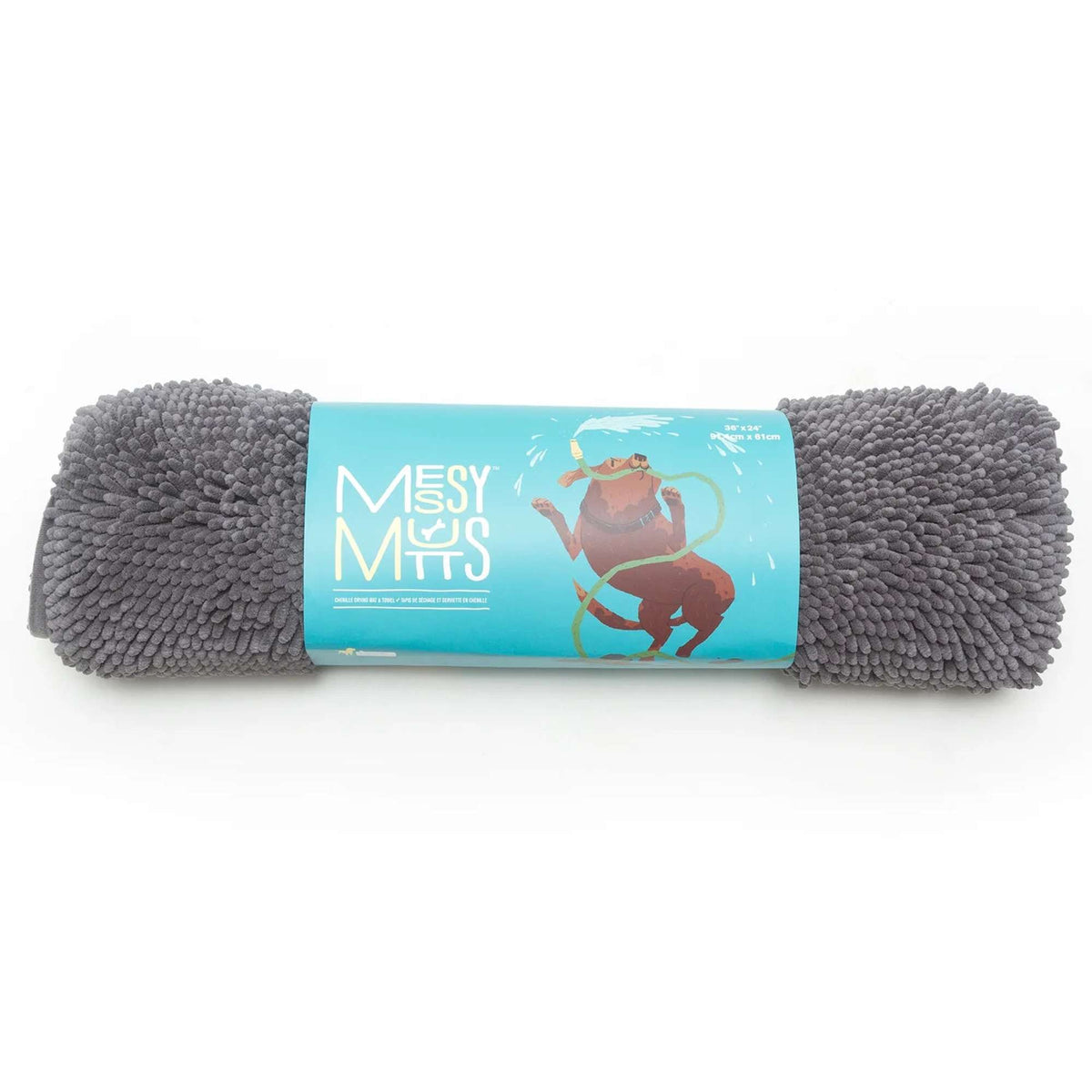 Messy Mutts Microfiber Dog Drying Mat and Towel with Hand Pockets