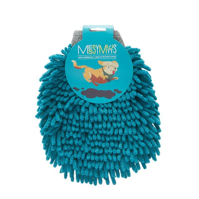 Messy Mutts Mircofiber Chenille Grooming Mit for Dogs