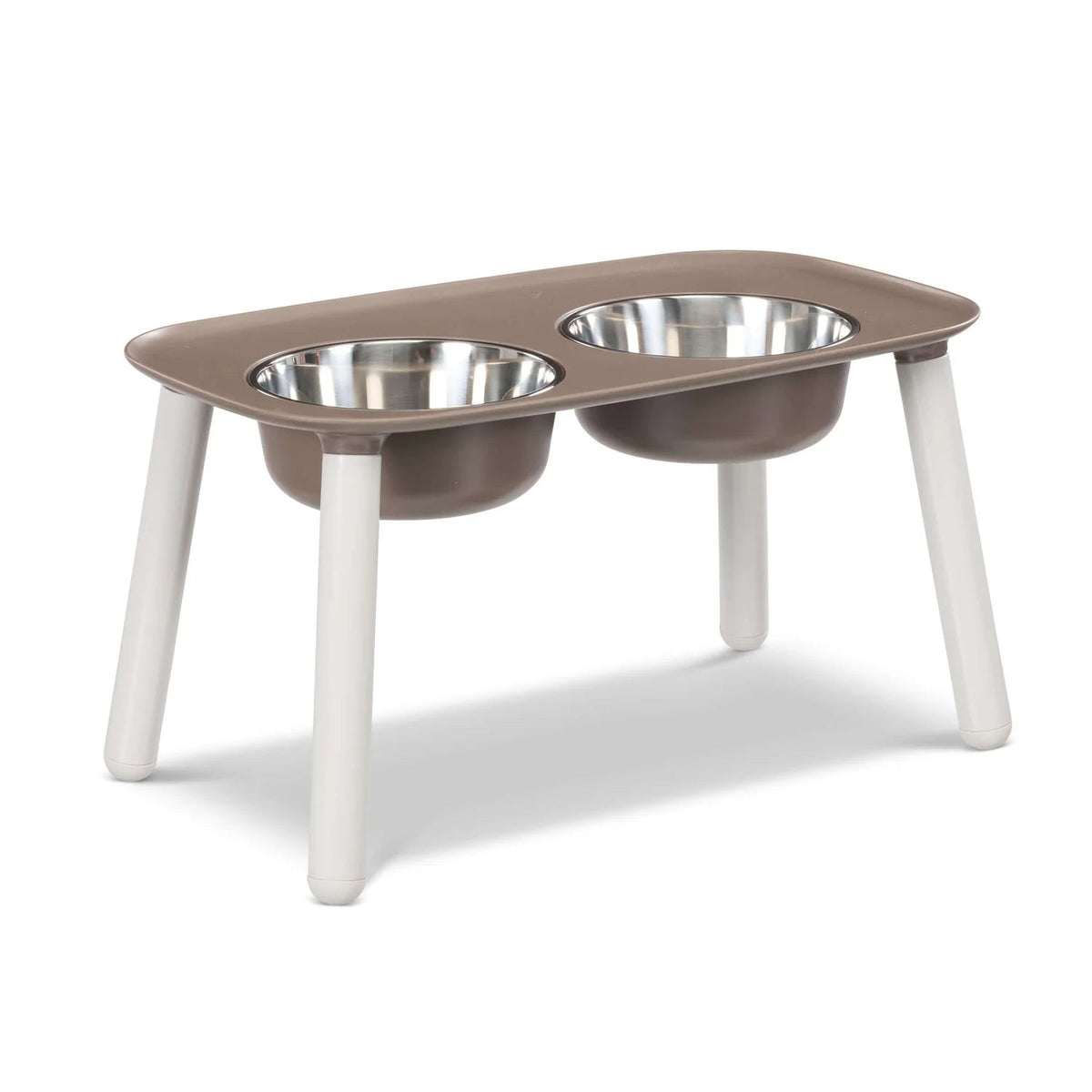 Messy Mutts Elevated Double Feeder with Stainless Steel Bowls and Adjustable 3&quot; to 10&quot; Height for Dogs