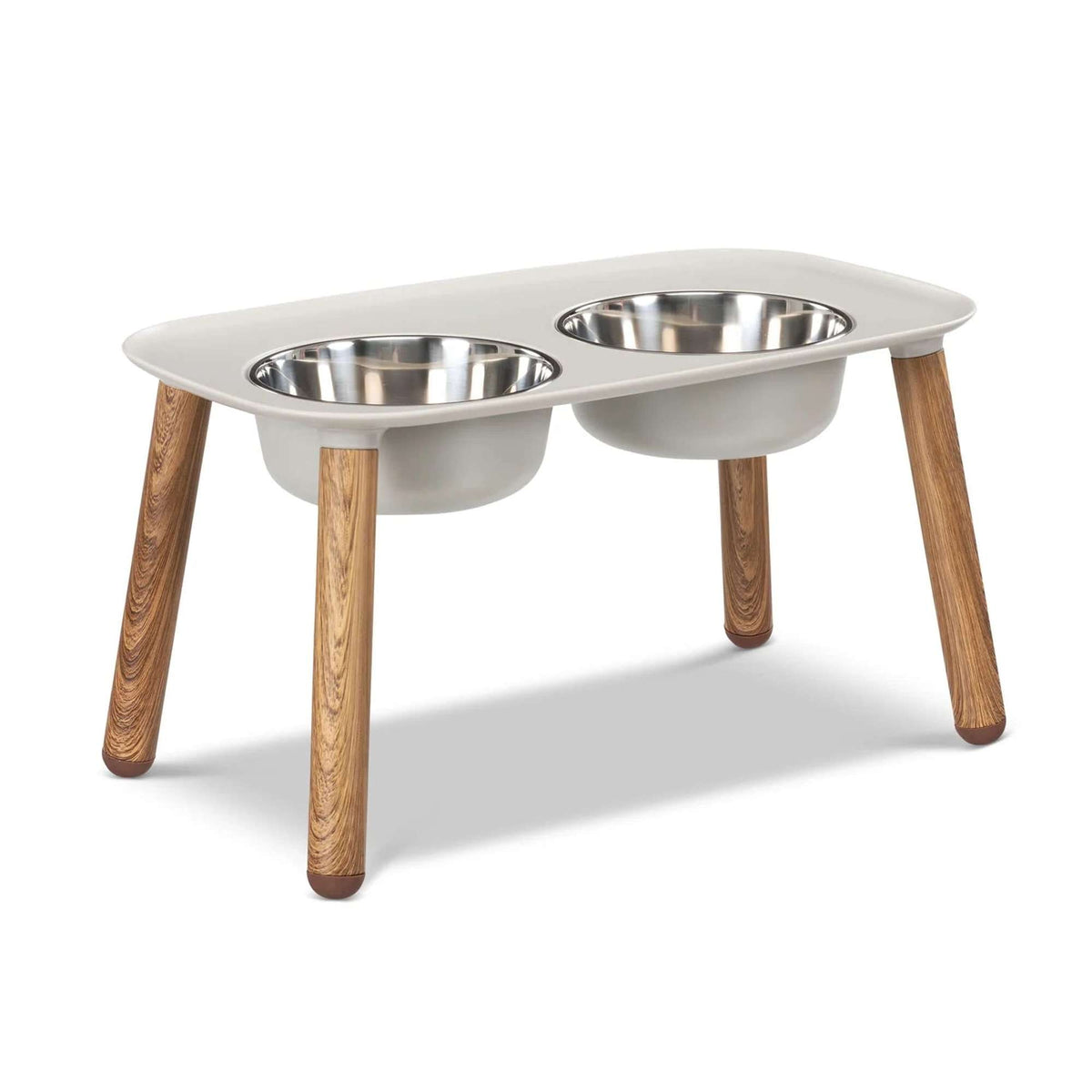 Messy Mutts Elevated Double Feeder with Stainless Steel Bowls and Adjustable 3&quot; to 10&quot; Height for Dogs