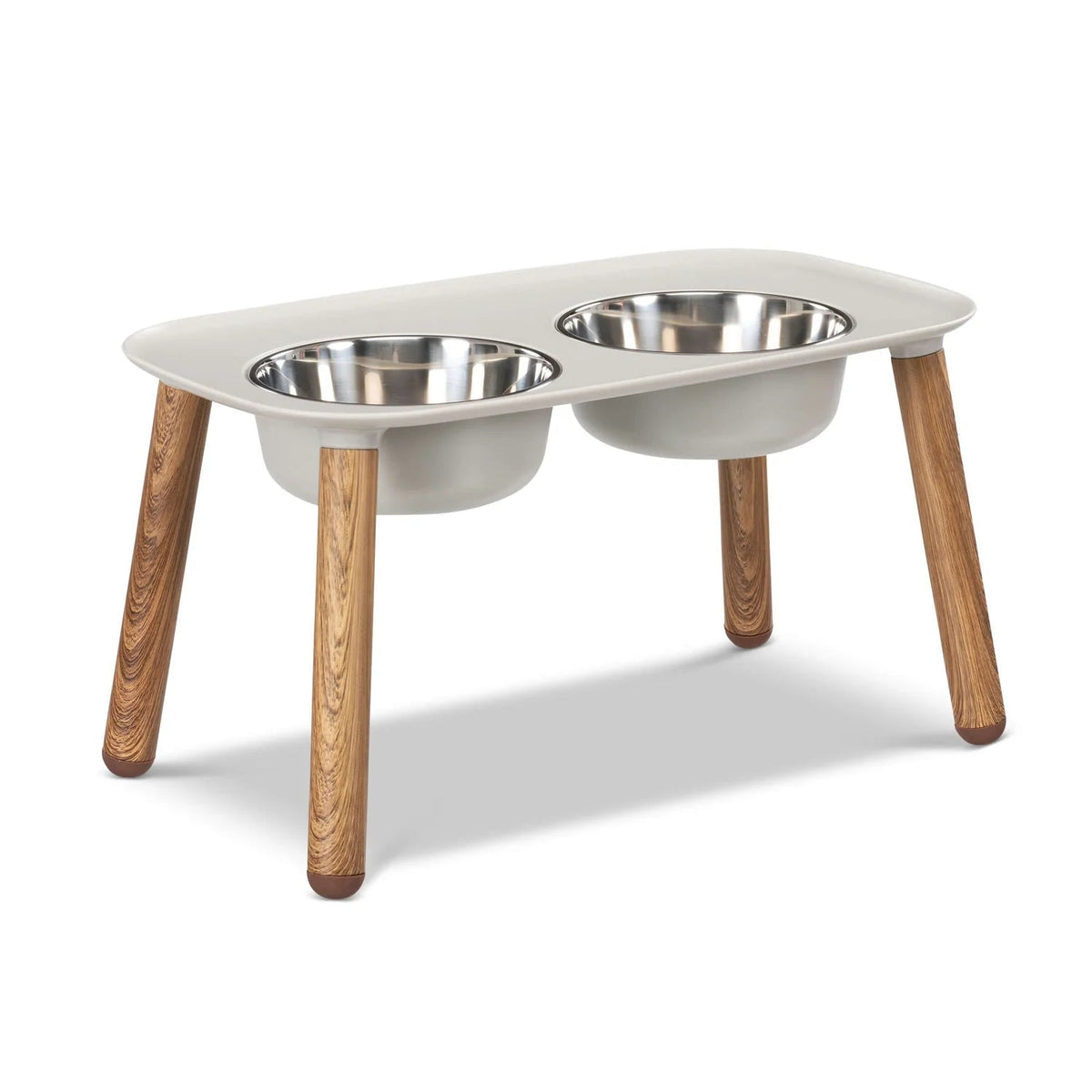 Messy Mutts Elevated Double Feeder with Stainless Steel Bowls and Adjustable 3&quot; to 10&quot; Height for Dogs