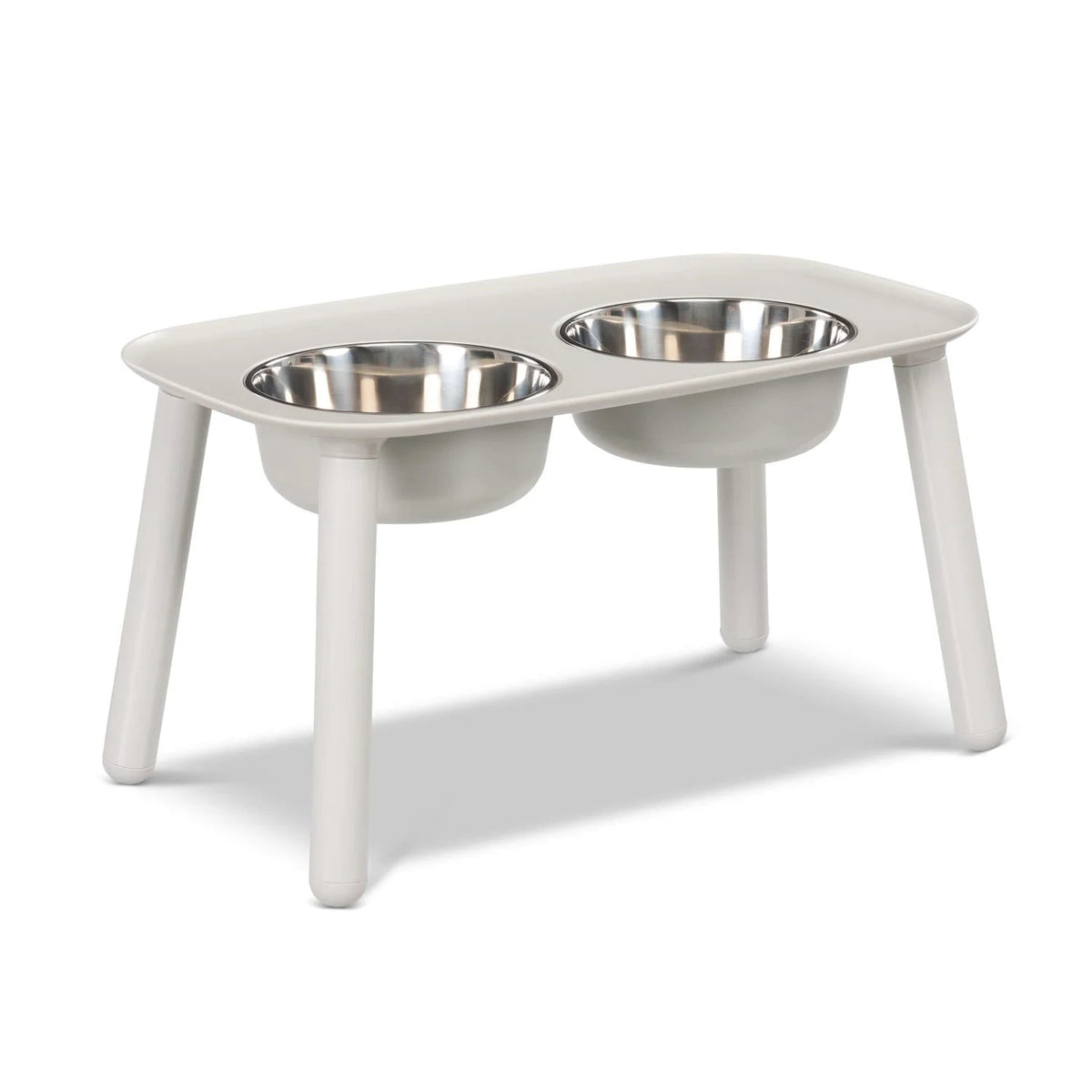 Messy Mutts Elevated Double Feeder with Stainless Steel Bowls and Adjustable 3&quot; to 10&quot; Height for Dogs